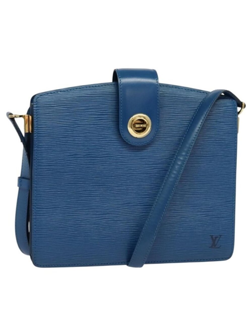 Authentic LOUIS VUITTON Epi Capuchin Shoulder Bag Blue M52345 LV
